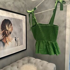 Green Blouse Women's Top